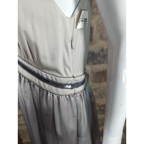 FLAWED‎ Vivienne Tam Dress Woman's Size Large Gray Silver Sequin Sleeveless Silk - Picture 6 of 16